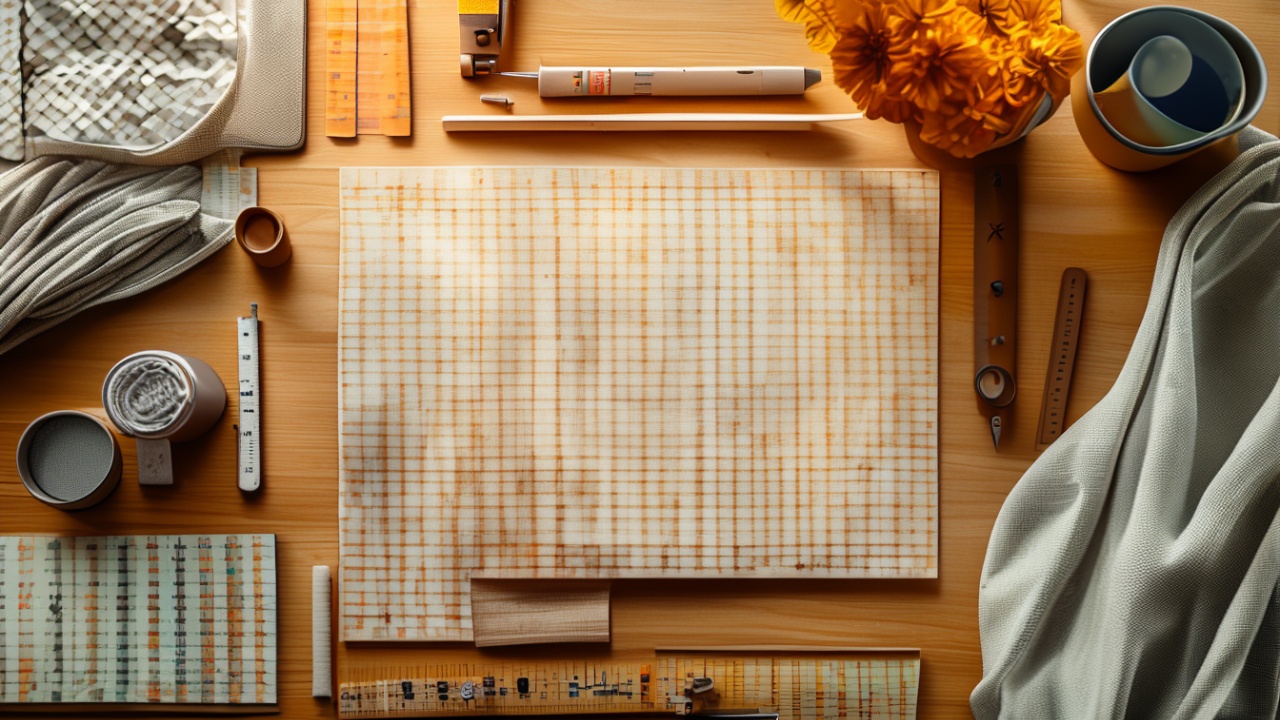 Mesa de corte com moldes