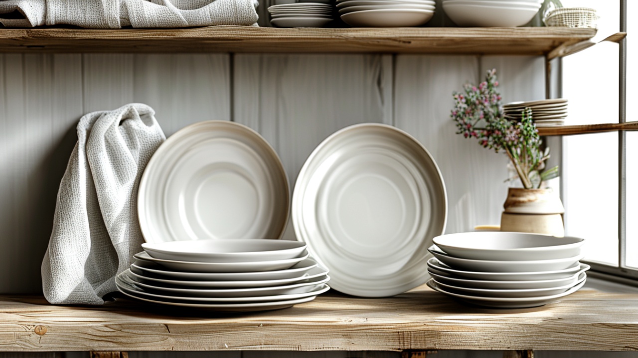 Texteis de cozinha organizados